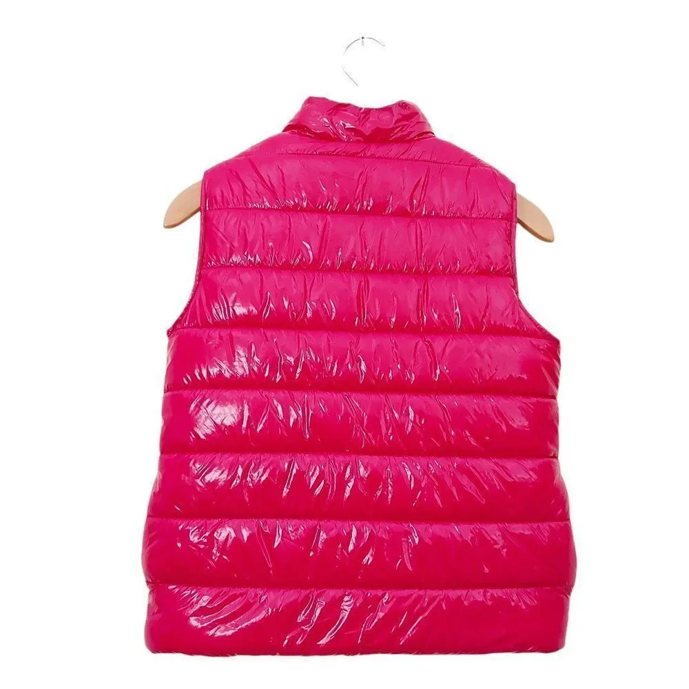 Epic Threads Girls Reversible Puffer Vest Large Pink Fleece Winter Warm Outdoor